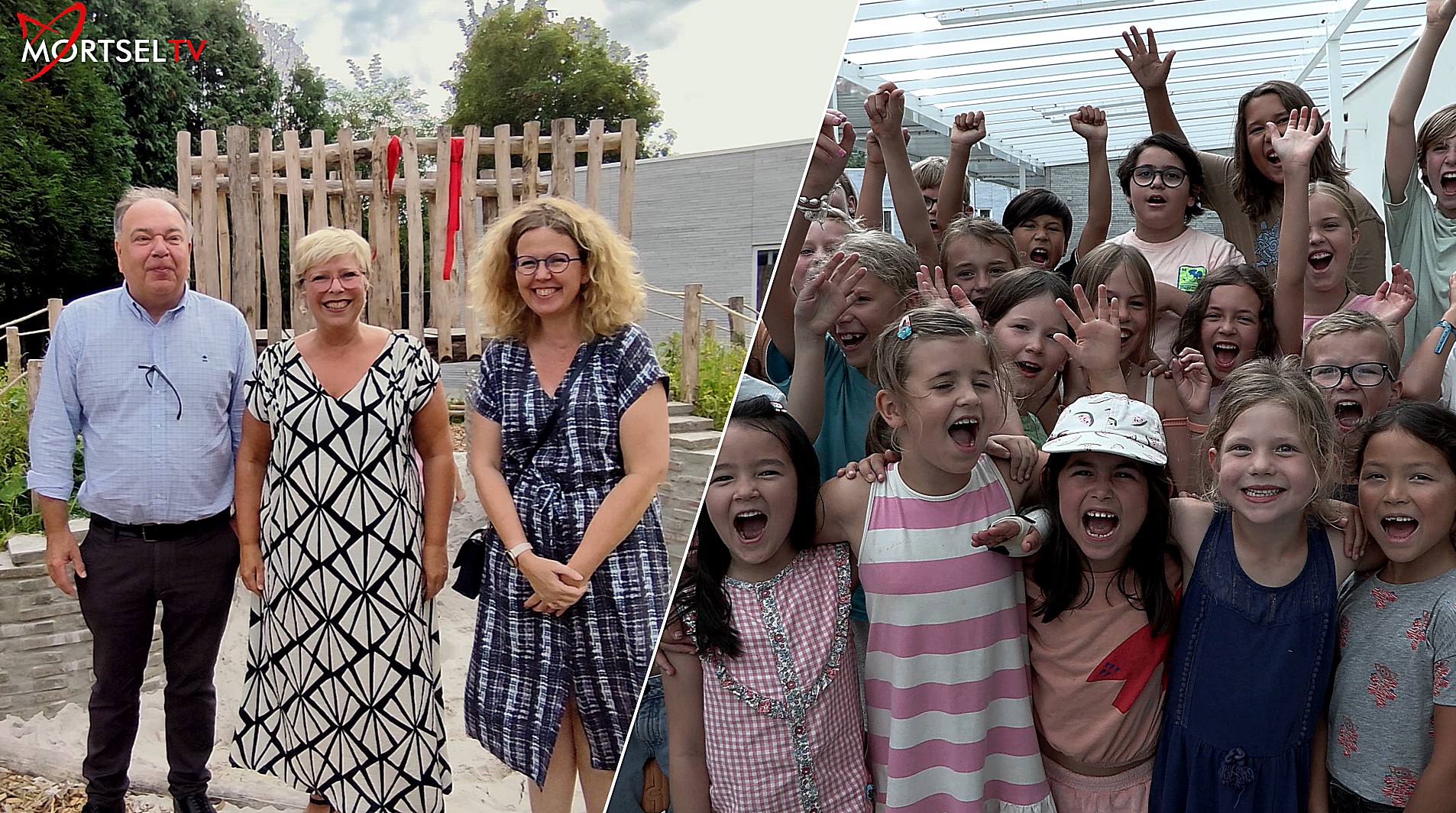 Lager en Kleuterschool Rozenregen viert de eerste schooldag met een spectaculaire opening van de vernieuwde groene speelplaats