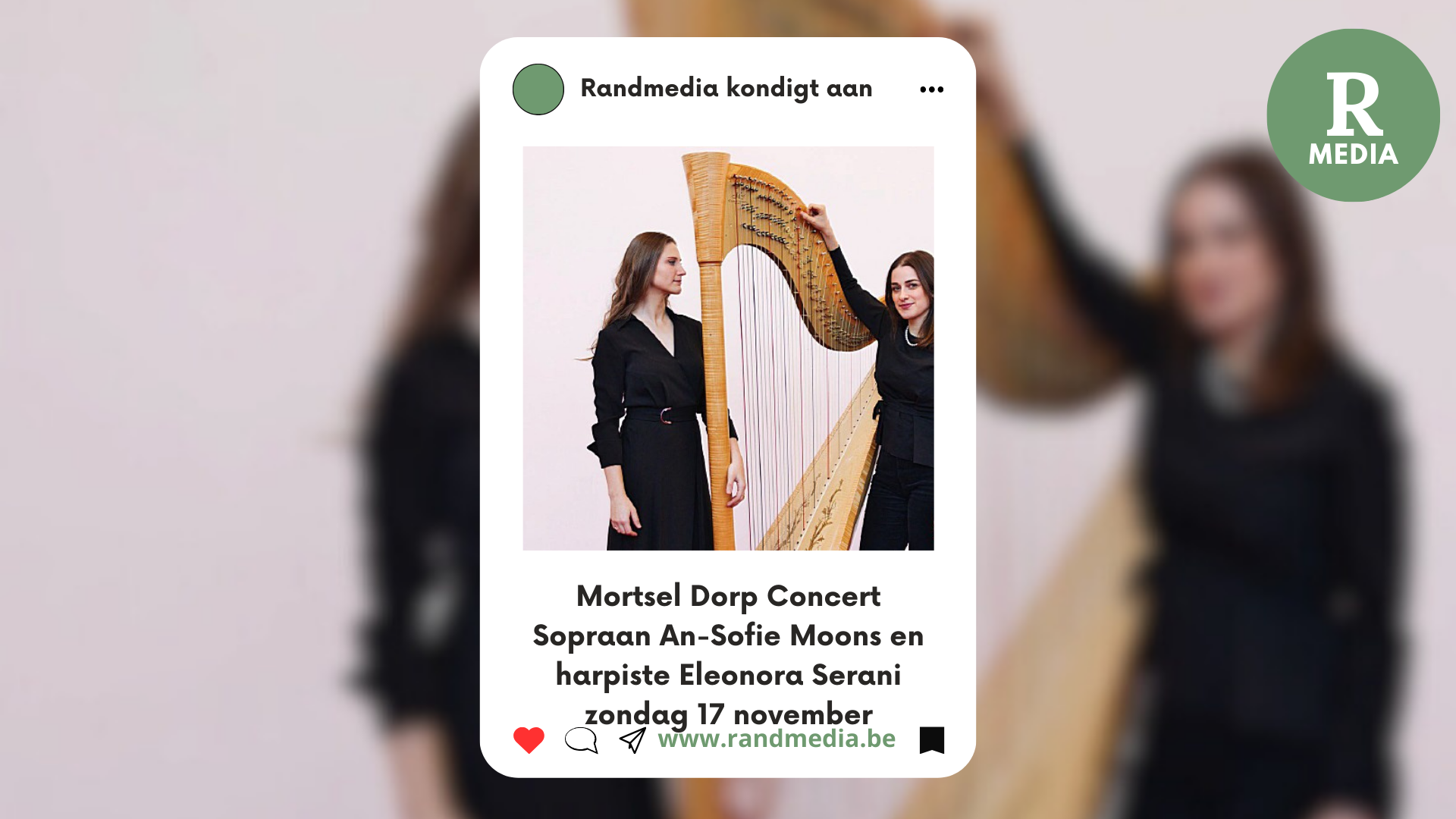 Sopraan An-Sofie Moons en harpiste Eleonora Serani in concert bij Mortsel Dorp